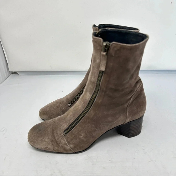 Homers Taupe Suede Leather Double Zip Booties  US‎ 7 1/2 EU 37 1/2 Spain Artisan - Picture 10 of 16